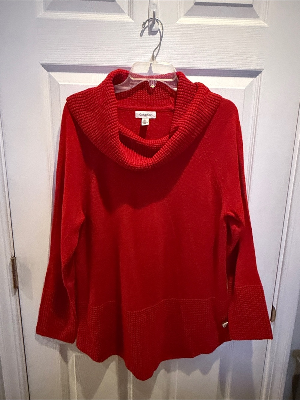Calvin Klein Bright Red Cowlneck Sweater